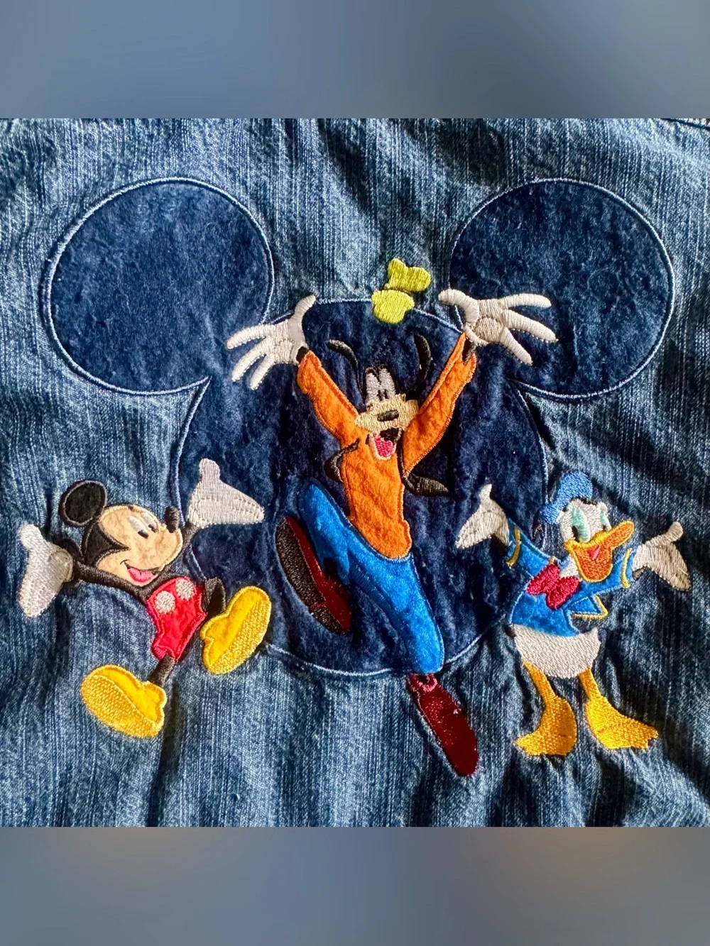 Vintage 90’s Disney Store Mickey Mouse Clubhouse Embroidered Jean Jack Size 2T
